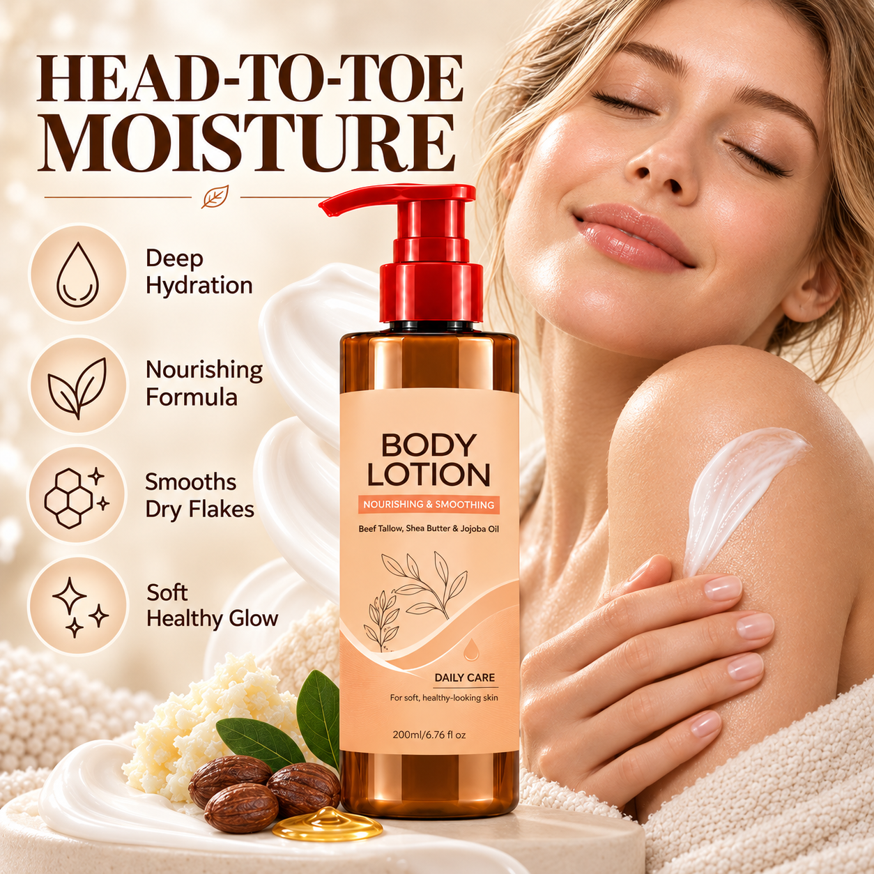 🔥 Unschlagbares Angebot! Tägliche feuchtigkeitsspendende Körperlotion – leicht, schnell einziehend, für alle Hauttypen. 🧴💧