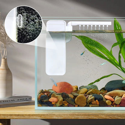 ⏰50% Rabatt🐠 Kleines Aquarium, leiser Filter – 3-in-1 Mini-Filter: filtration + Sauerstoff + Wasserbewegung – platzsparend, leise & einfach zu reinigen