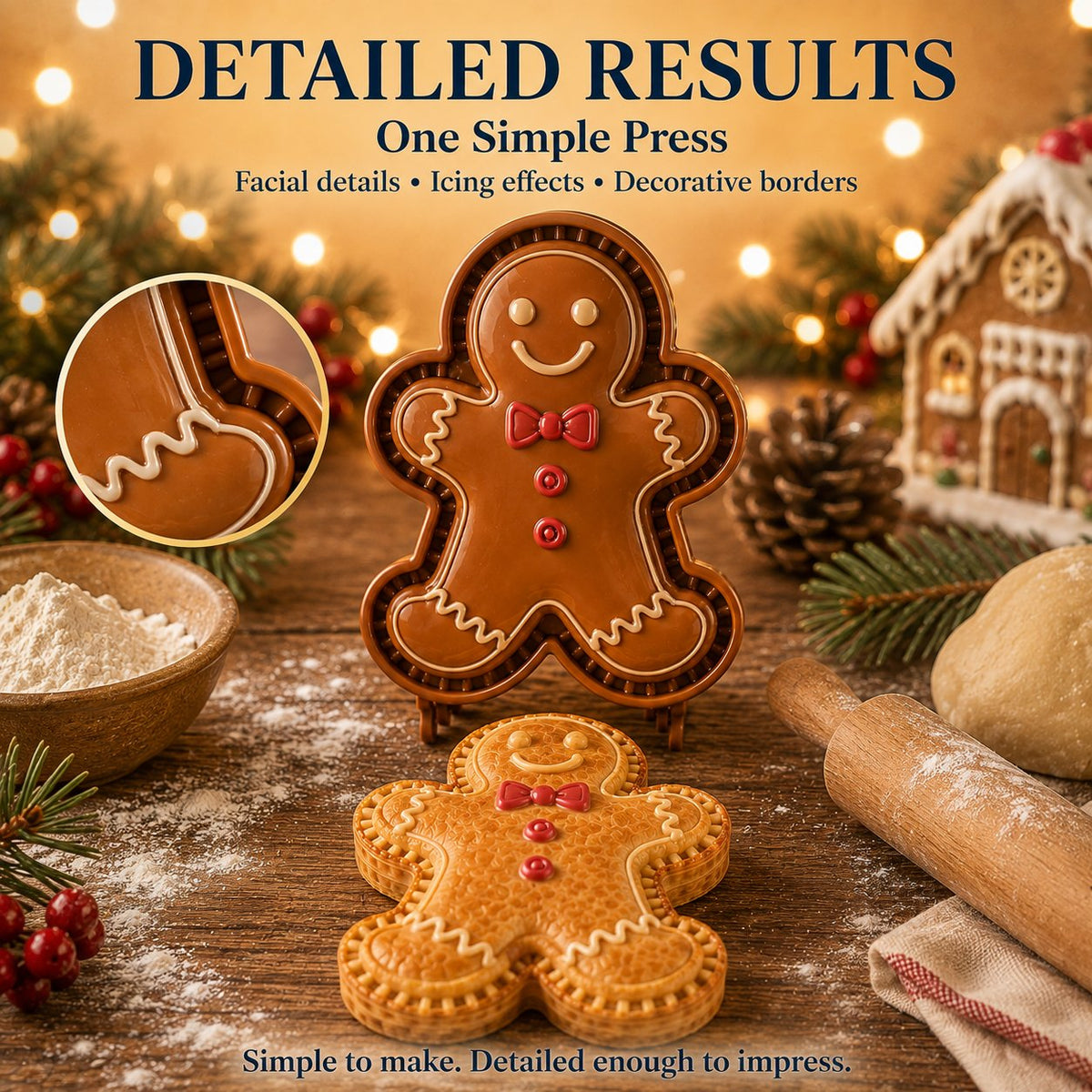 🔥🎁 🥳🎄 Weihnachtliches geprägtes Mini‑Kuchenförmchen‑Set | 8 festliche Motive für die Weihnachtsbäckerei