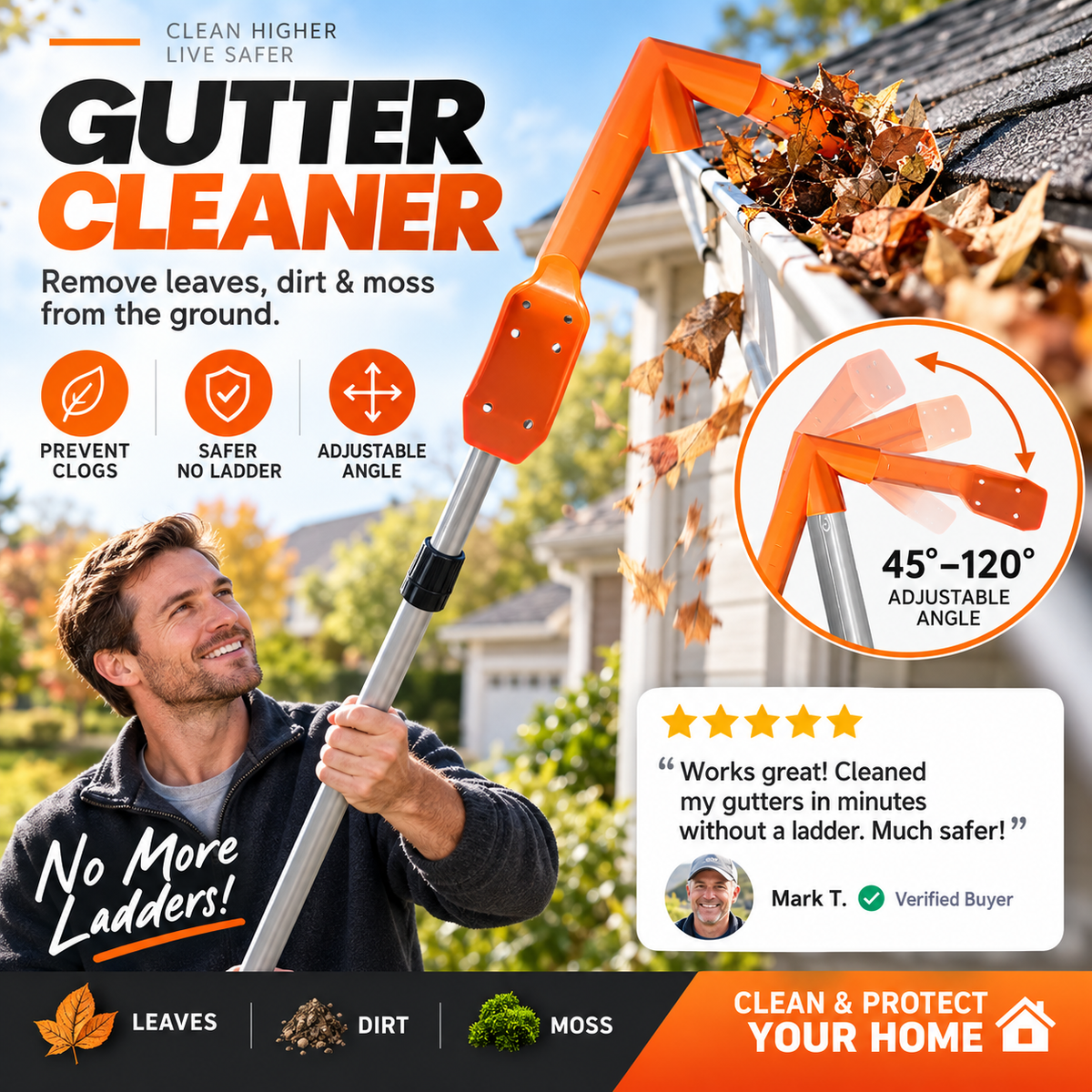 🔧 BEGRENZTE ZEIT 50% RABATT! ✨ Steigfreies Dachrinnen-Reinigungswerkzeug