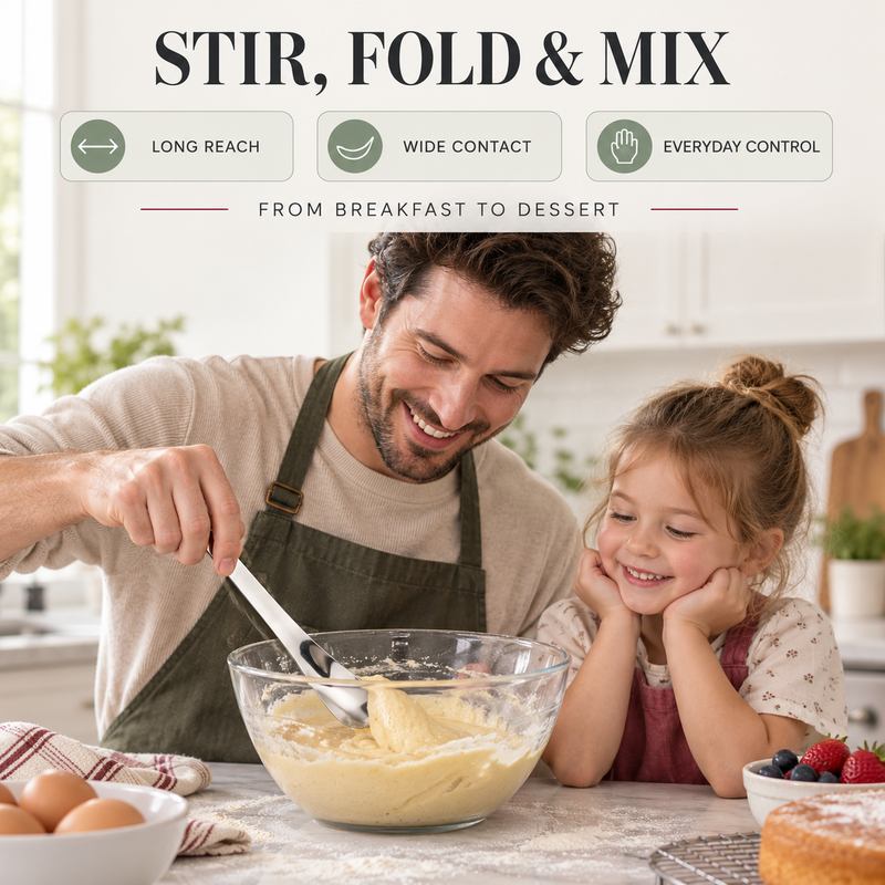 🍨 Perfekter Bissen für jeden Dessert-Moment! – Edelstahl-Dessertlöffel mit langem ergonomischem Griff – liegt angenehm in der Hand & erreicht mühelos jeden Becher ✨🥄