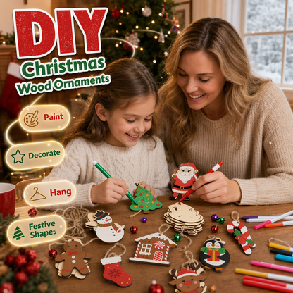 🔥 Zeitlich begrenzt! ✨DIY-Holzanhänger-Bastelset – mit Stiften & Glöckchen – kreativer Weihnachtsspaß für Kinder & Familie 🎄