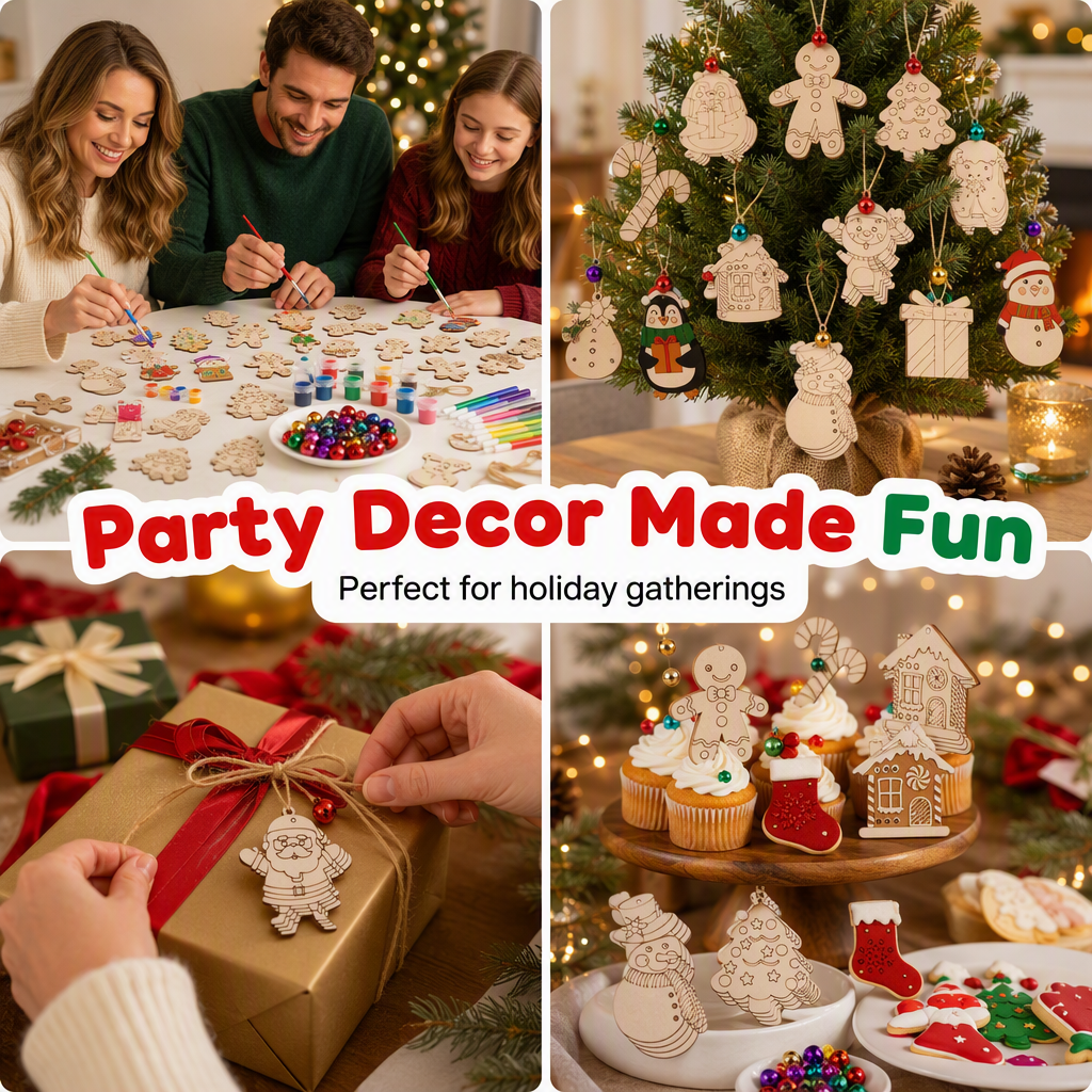 🔥 Zeitlich begrenzt! ✨DIY-Holzanhänger-Bastelset – mit Stiften & Glöckchen – kreativer Weihnachtsspaß für Kinder & Familie 🎄