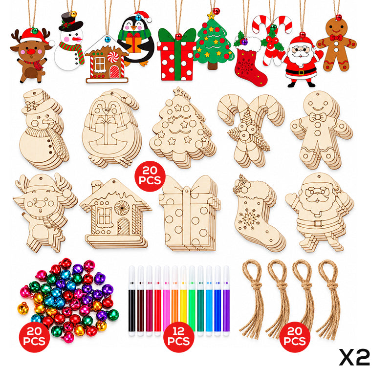 🔥 Zeitlich begrenzt! ✨DIY-Holzanhänger-Bastelset – mit Stiften & Glöckchen – kreativer Weihnachtsspaß für Kinder & Familie 🎄