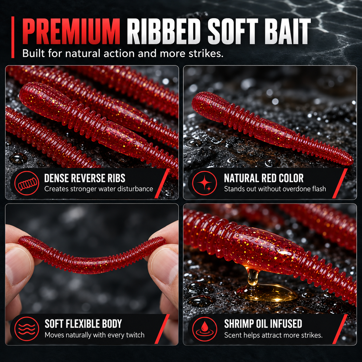 🐟 Kein Biss? Diese weichen Wurm-Köder bringen Action! – Softplastik-Angelköder mit realistischer Bewegung – ideal für Raubfisch & Süßwasser 🎣🔥
