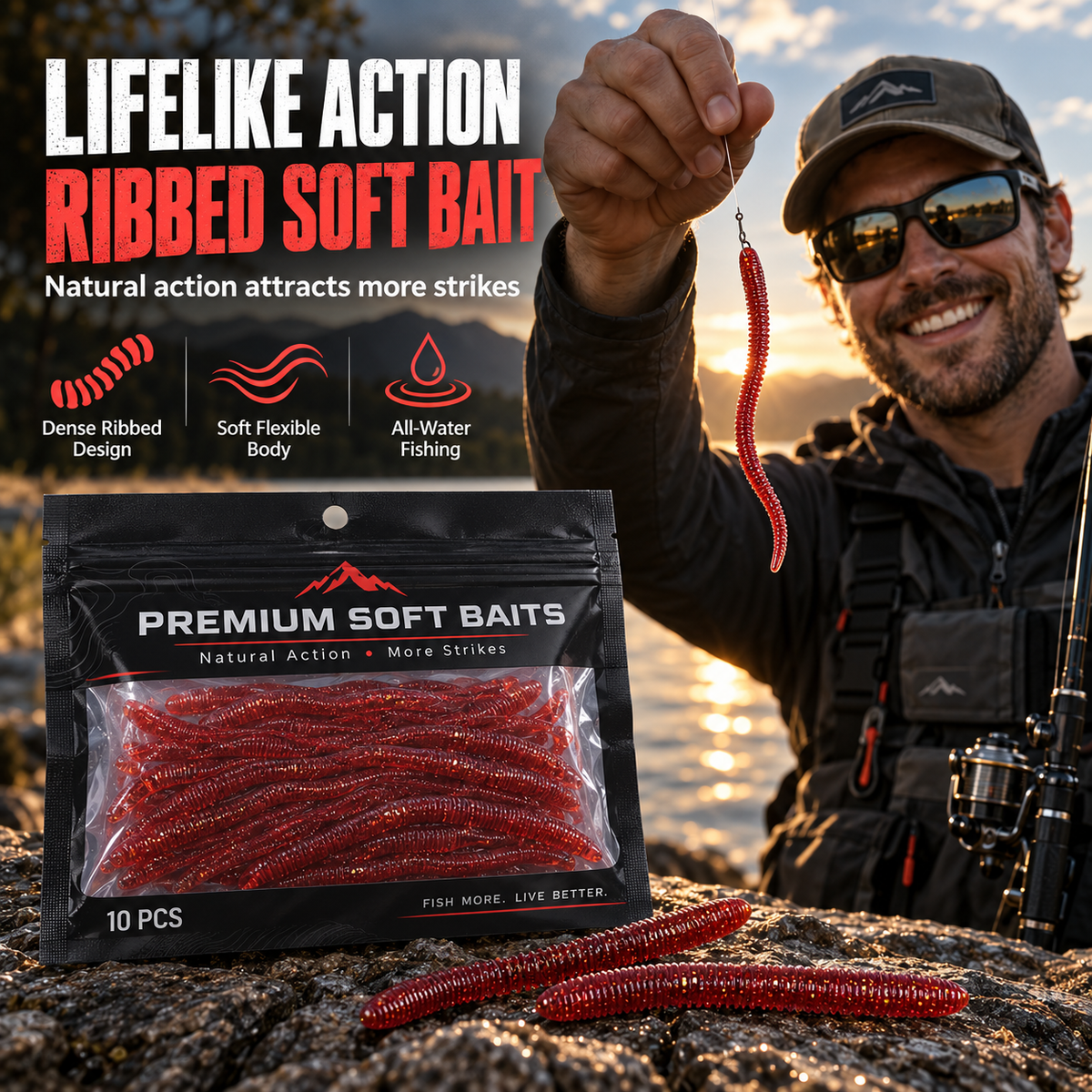 🐟 Kein Biss? Diese weichen Wurm-Köder bringen Action! – Softplastik-Angelköder mit realistischer Bewegung – ideal für Raubfisch & Süßwasser 🎣🔥