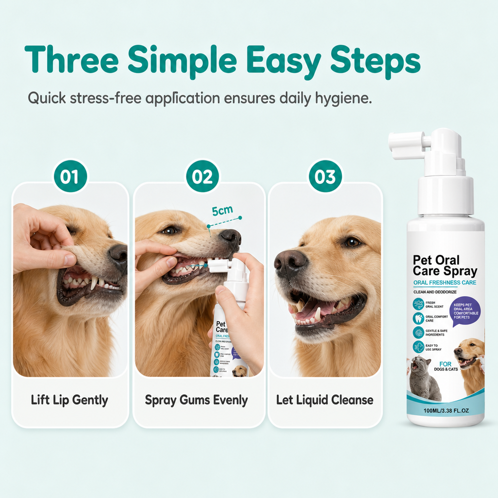 👅 Mundgeruch beim Liebling? – Zahnpflege-Spray für Hunde & Katzen – bekämpft Mundgeruch & Zahnbelag – ohne Bürsten, sanft & einfach aufsprühen 🐾✨