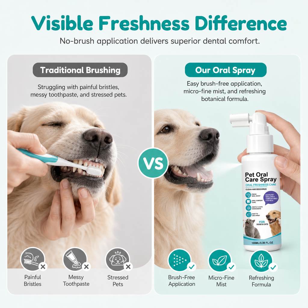 👅 Mundgeruch beim Liebling? – Zahnpflege-Spray für Hunde & Katzen – bekämpft Mundgeruch & Zahnbelag – ohne Bürsten, sanft & einfach aufsprühen 🐾✨