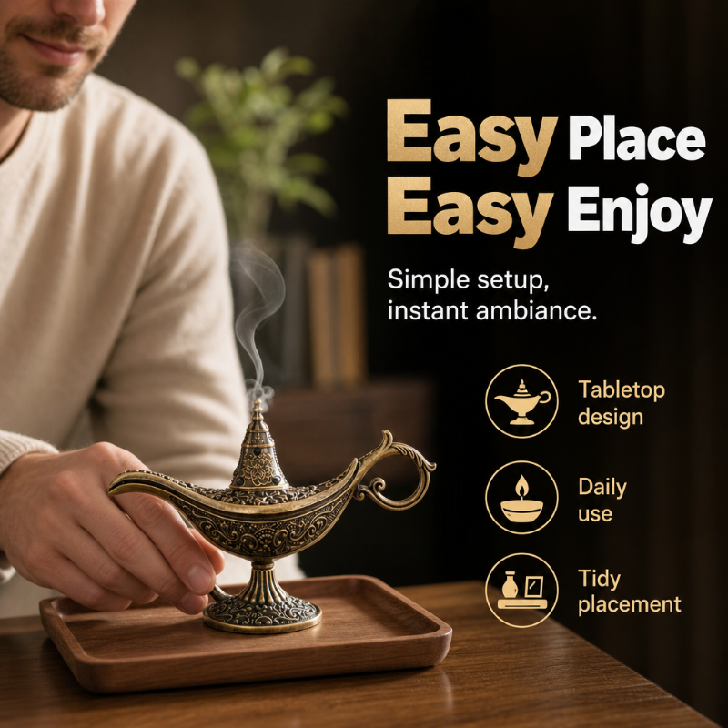🔥 1+1 GRATIS!! 🪔 Retro Aladdin-Wunderlampe Räuchergefäß, Vintage Aroma Diffuser