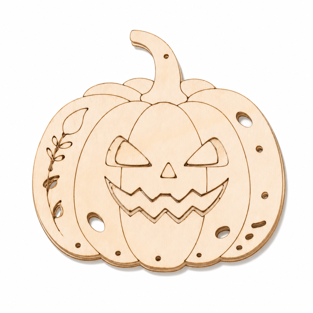 🎃 50% RABATT! 🪵 Holz-Kürbis-Bastelset – DIY-Windspiel für Halloween ✨
