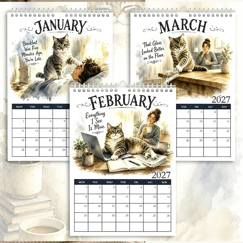🐱🔥 50 % RABATT! 2027 A Cats Life Wandkalender – Monatliche niedliche Katzenfotos, großes Datumsraster, Feiertagsmarkierungen, dickes Papier, überall hängbare Wohn- und Bürodekoration ✨