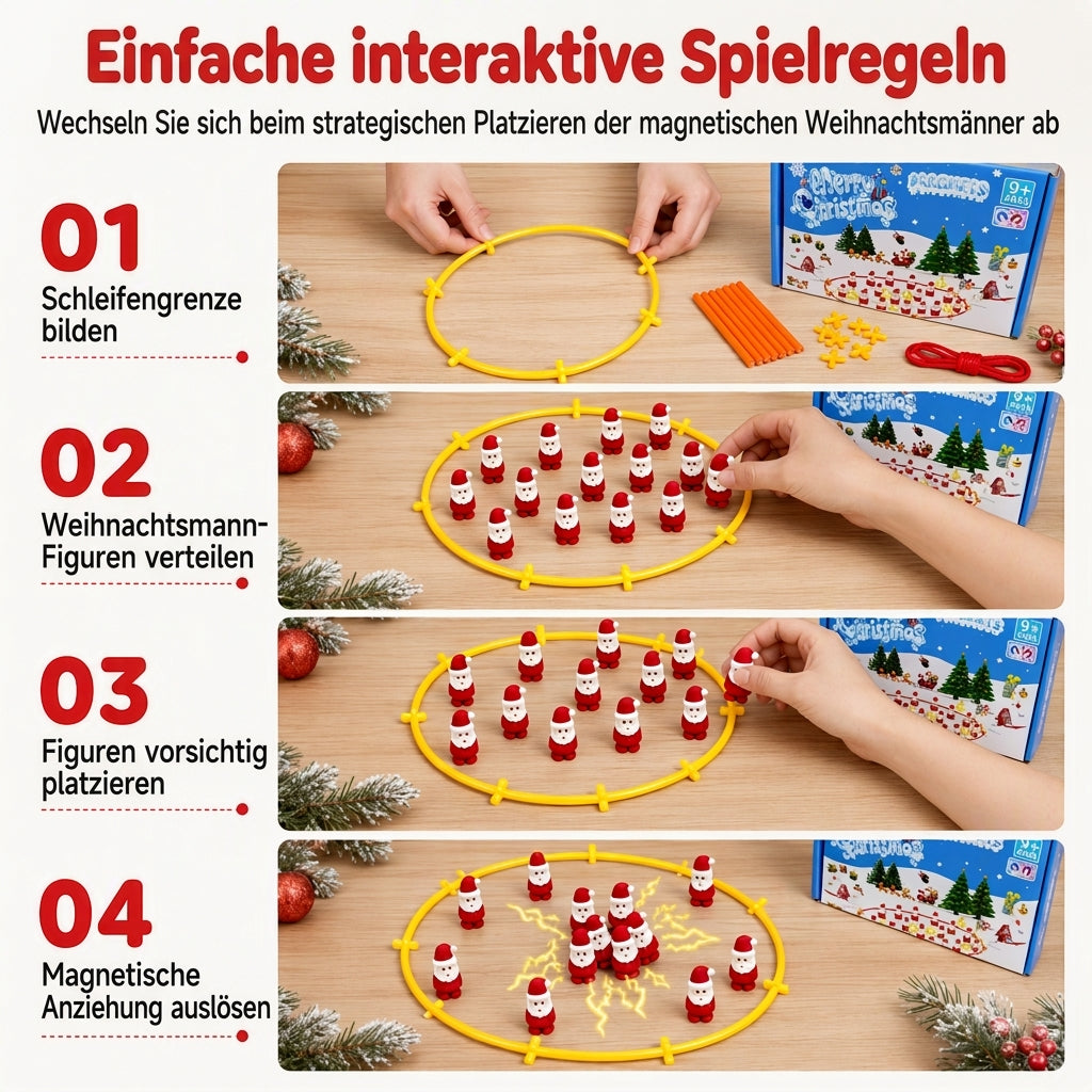 🎄 50% sparen! ♟️Weihnachtsmann-Magnet-Schachspiel – Spielspaß überall hin, keine verlorenen Figuren – ideal für Kinder & die ganze Familie 🎅✨