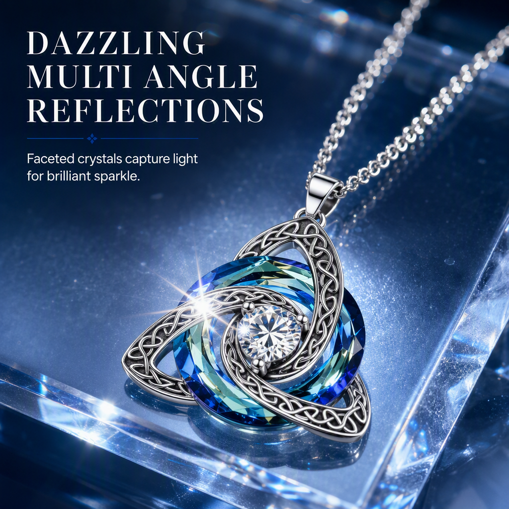 💜50% RABATT✨Keltische Knoten-Halskette mit Monatsstein und Herzanhänger, elegantes Geschenk für Frauen💫