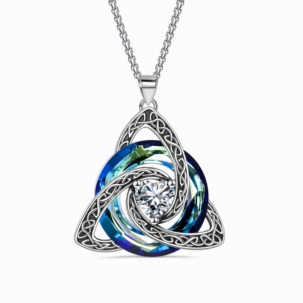 💜50% RABATT✨Keltische Knoten-Halskette mit Monatsstein und Herzanhänger, elegantes Geschenk für Frauen💫