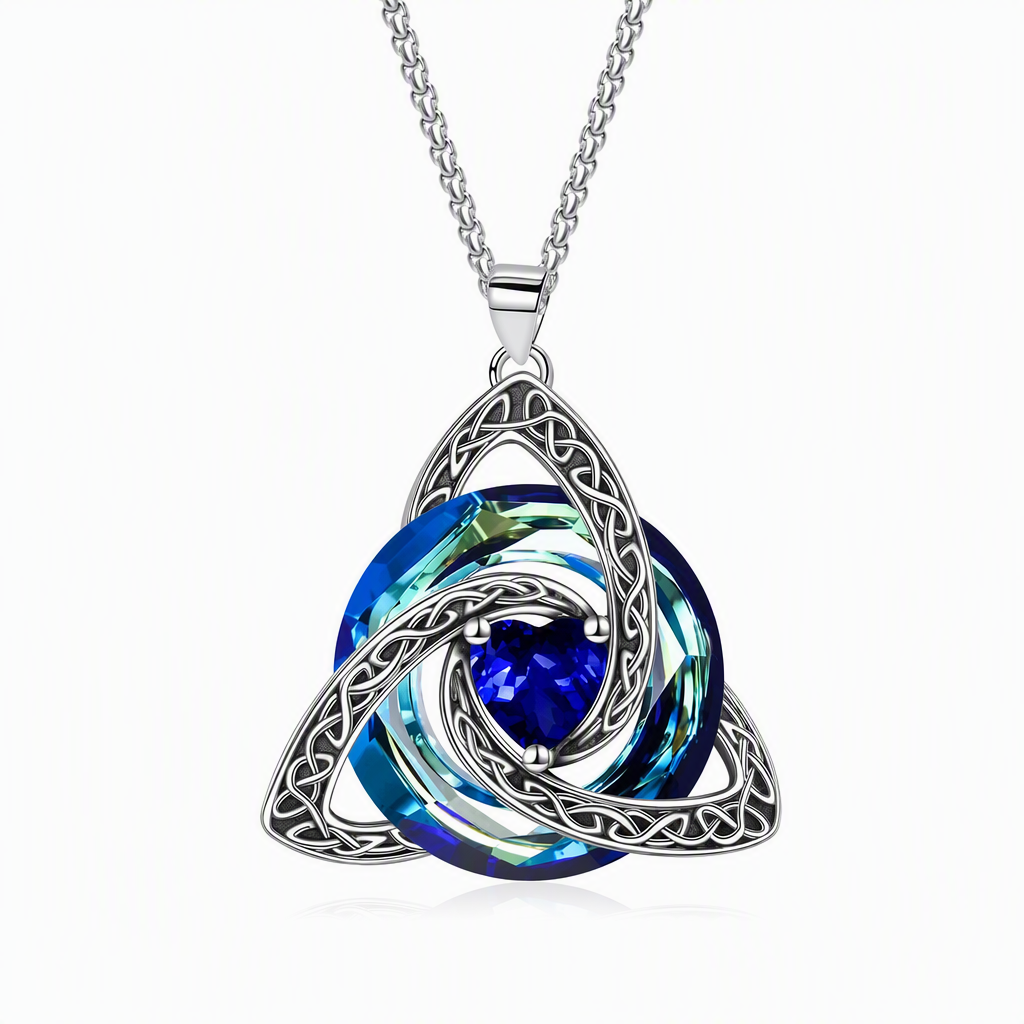 💜50% RABATT✨Keltische Knoten-Halskette mit Monatsstein und Herzanhänger, elegantes Geschenk für Frauen💫