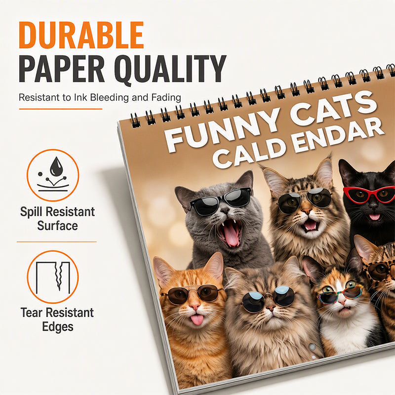 🐱 JETZT 50% RABATT! 2027 Lustiger Katzen-Wandkalender – Humorvoller Kitty-Foto-Schreibtischkalender, großes monatliches Raster, Doppelspiralbindung, niedliche Katzenkunstdekoration für Zuhause und Büro