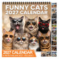🐱 JETZT 50% RABATT! 2027 Lustiger Katzen-Wandkalender – Humorvoller Kitty-Foto-Schreibtischkalender, großes monatliches Raster, Doppelspiralbindung, niedliche Katzenkunstdekoration für Zuhause und Büro
