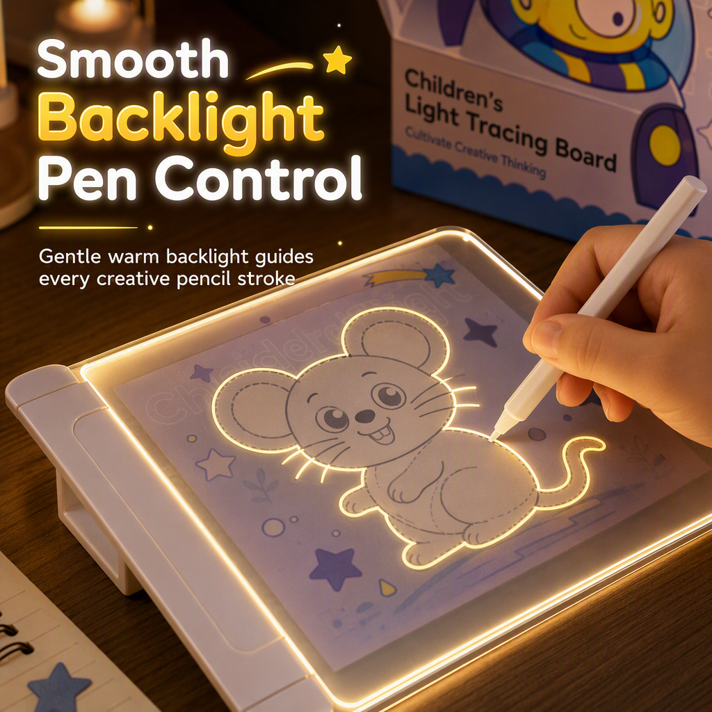 🎨 Zeichnen & Lernen leicht gemacht! – Leuchtendes LED-Tracing-Board für Kinder – einfach Vorlagen nachzeichnen & spielerisch lernen – perfekt für zu Hause & unterwegs ✨📚