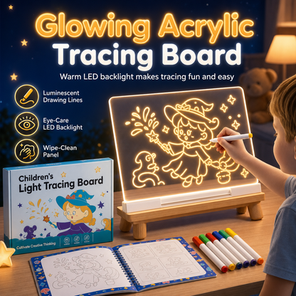 🎨 Zeichnen & Lernen leicht gemacht! – Leuchtendes LED-Tracing-Board für Kinder – einfach Vorlagen nachzeichnen & spielerisch lernen – perfekt für zu Hause & unterwegs ✨📚