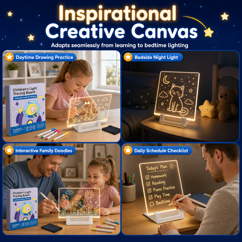 🎨 Zeichnen & Lernen leicht gemacht! – Leuchtendes LED-Tracing-Board für Kinder – einfach Vorlagen nachzeichnen & spielerisch lernen – perfekt für zu Hause & unterwegs ✨📚