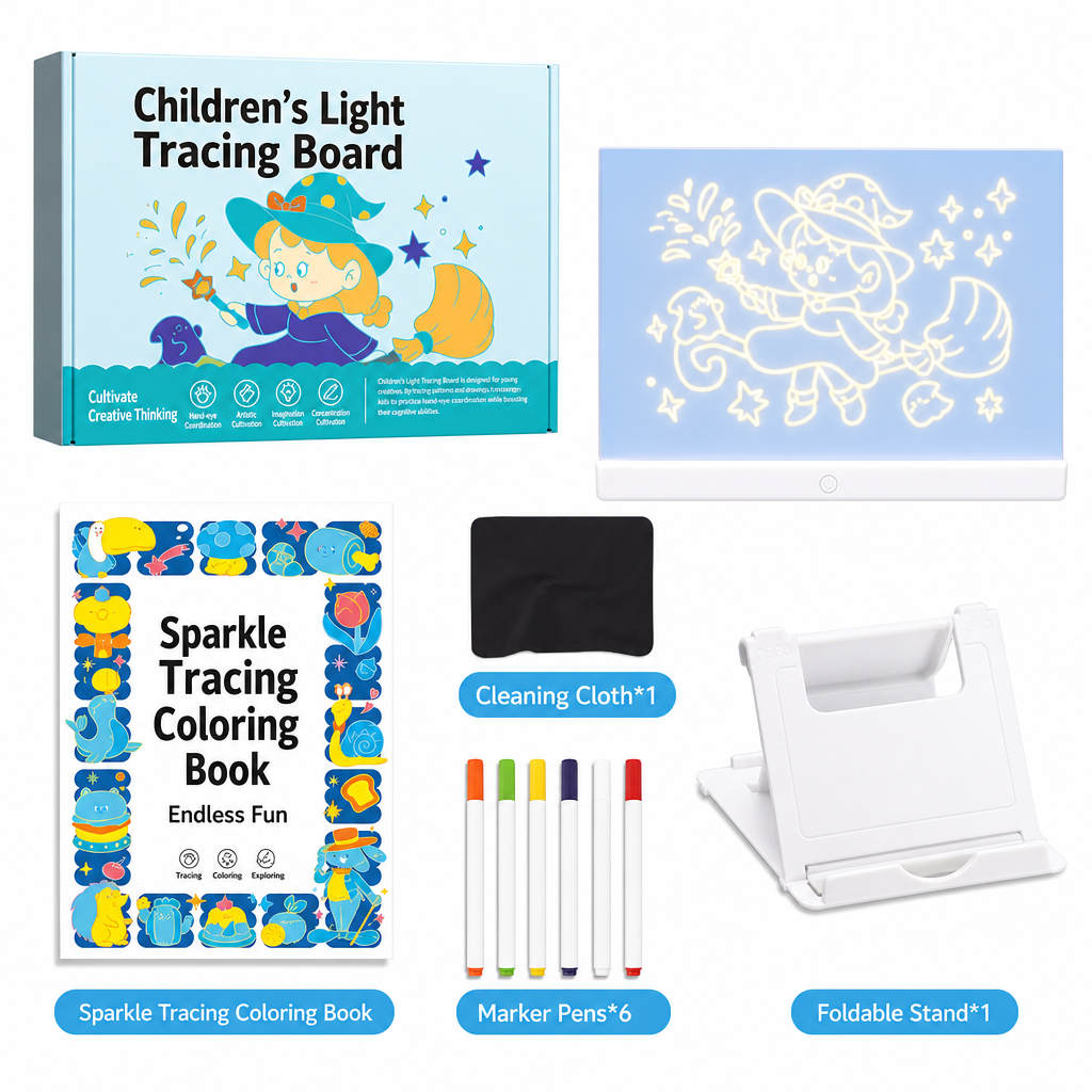 🎨 Zeichnen & Lernen leicht gemacht! – Leuchtendes LED-Tracing-Board für Kinder – einfach Vorlagen nachzeichnen & spielerisch lernen – perfekt für zu Hause & unterwegs ✨📚