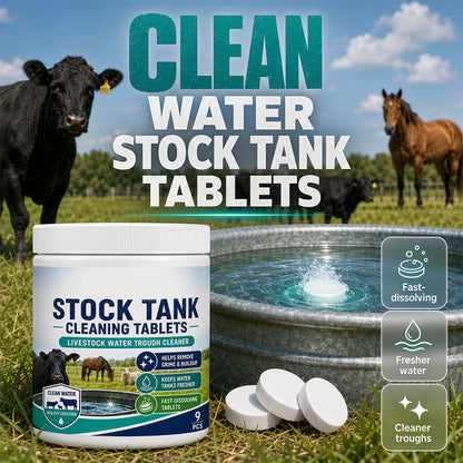 🚜💧 Algen & Schleim im Tränkwasser? – Schnellauflösende Reinigungstabletten für Viehtränken – sauberes Wasser ohne Schrubben, einfach hineingeben 🐄✨
