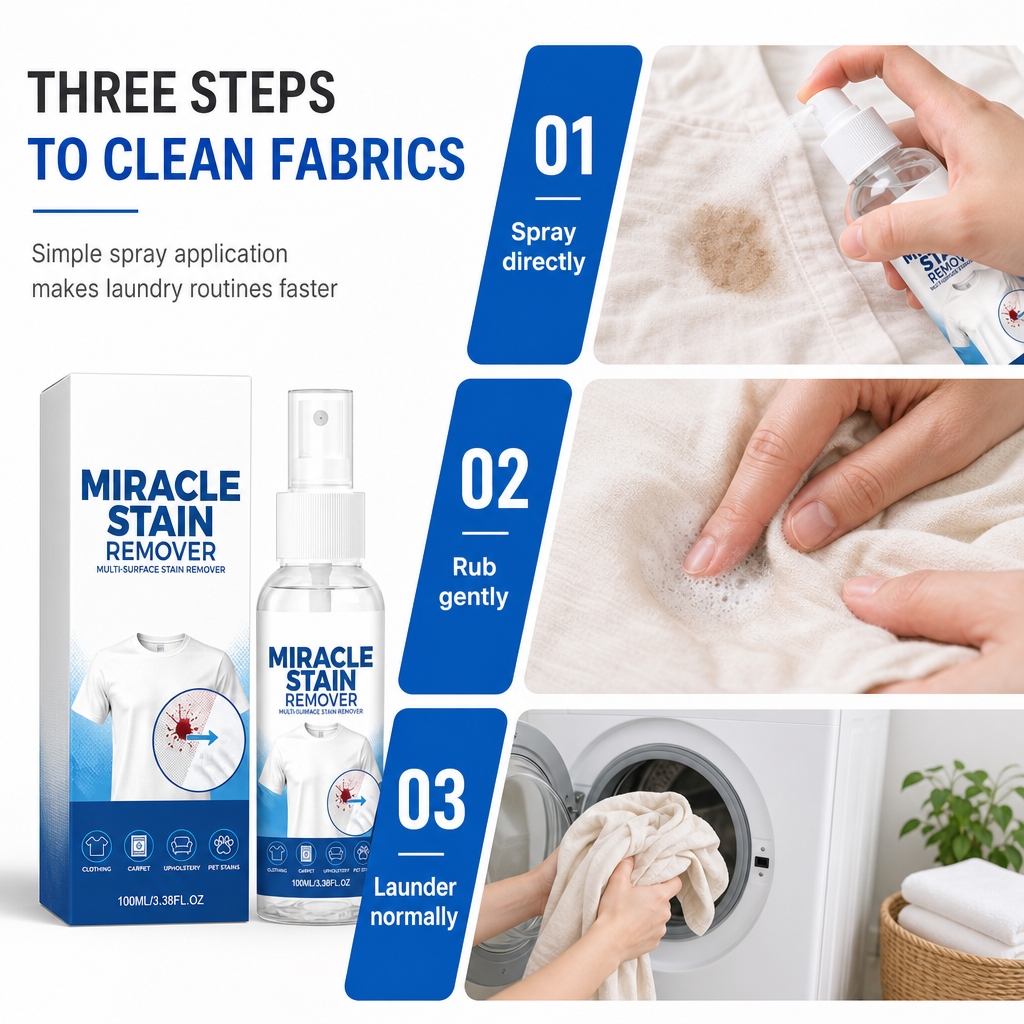 👕 Fleck drauf? Kein Problem! – Sanfter Fleckenentferner-Spray für Kleidung & Textilien – mild, gründlich & ohne Ausbleichen – einfach aufsprühen & einwirken lassen ✨