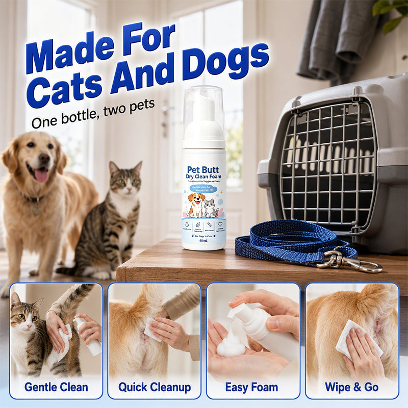 🧼 Po sauber ohne Wasser! – Trockenreinigungsschaum für Hunde & Katzen – einfach auftragen, abwischen, fertig – ohne Abspülen 🐾✨