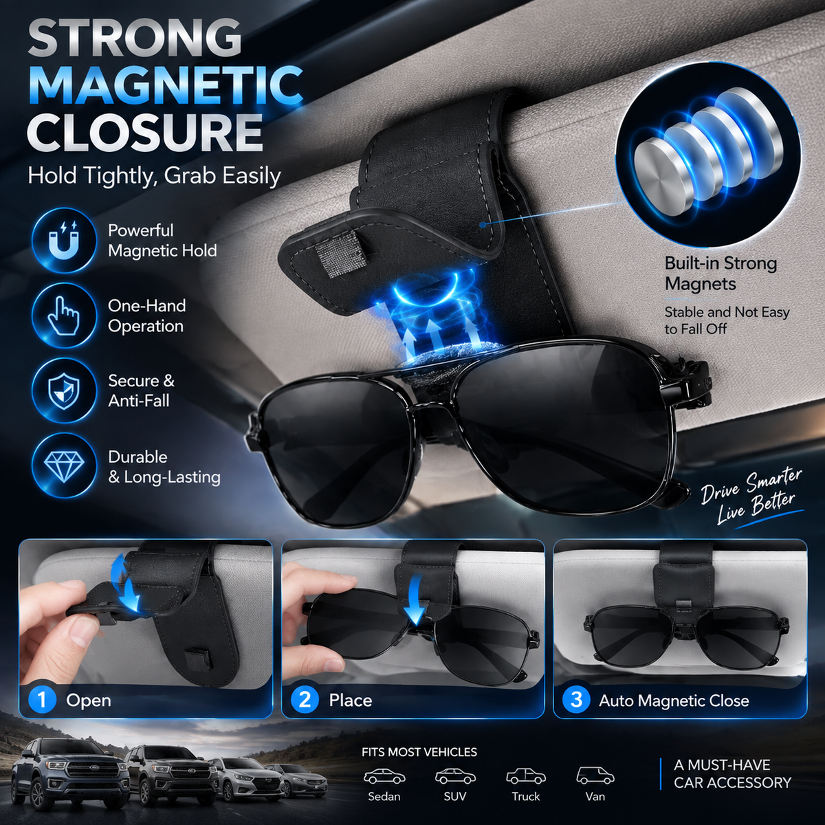🕶️ Brille im Auto immer griffbereit! – Brillenhalter-Clip für die Sonnenblende – kein Suchen, kein Kratzen, keine verrutschte Brille – einfach anclipsen & fertig 🚗✨