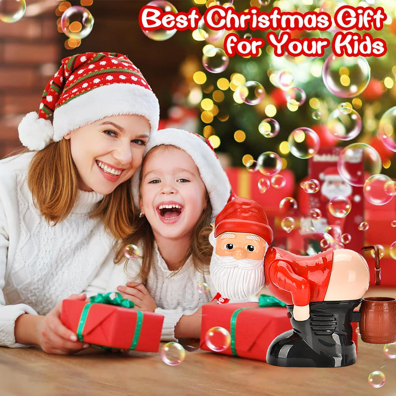 🎅 50 % RABATT! ✨ Weihnachtsmann-Seifenblasenmaschine – Automatisches Seifenblasenpusten mit nur einem Klick, fröhliche Musik und blinkende Nachtlichter – Niedliches Weihnachtsspielzeug für Kinder und Familienspaß 🎄