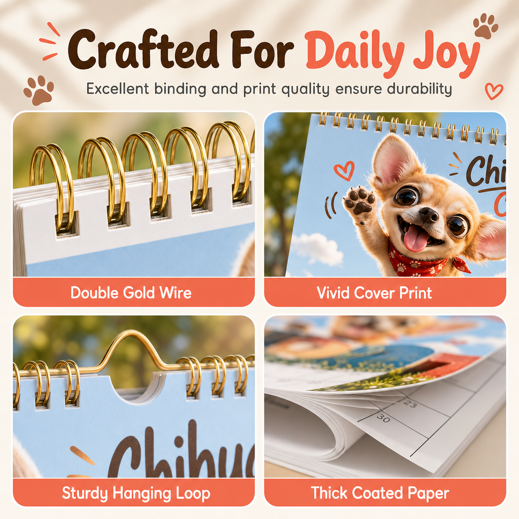 🐕 50% RABATT! 🗓️ Chihuahua 12-Monats-Kalender – Süß & dekorativ ✨