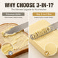 ✨ Ein Messer, drei Funktionen! – Professionelles 3-in-1 Butter- & Streichmesser aus 304-Edelstahl – schneiden, streichen & verteilen mühelos – perfekt für Frühstück & Brotzeit 🔪