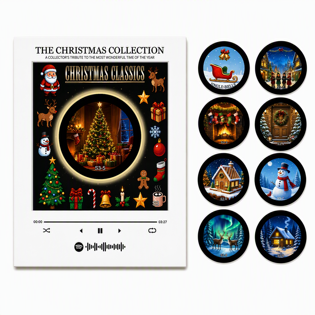 🔥🎄2026 Neuheit!! 🎅🎃Weihnachts-Kühlschrankmagnet-Set im Schallplattenspieler-Design mit NFC-Musikbox
