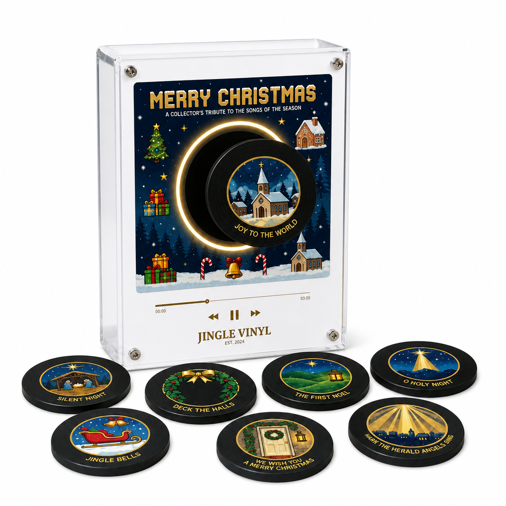 🔥🎄2026 Neuheit!! 🎅🎃Weihnachts-Kühlschrankmagnet-Set im Schallplattenspieler-Design mit NFC-Musikbox