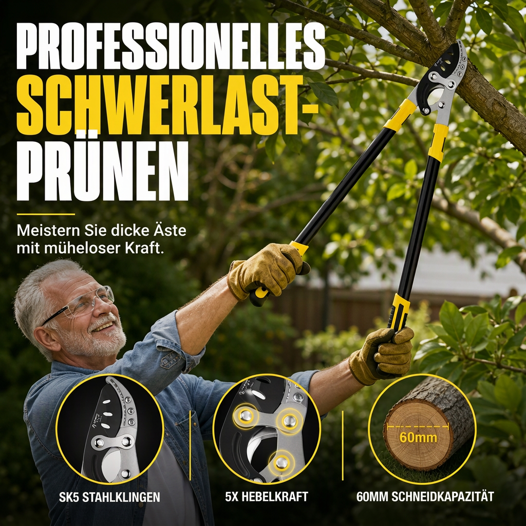 📢📢50 % RABATT!! ⏰Hochleistungs-Gartenschere für dicke Äste – Arbeitssparende Obstbaumschere