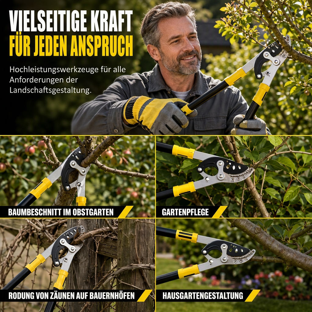 📢📢50 % RABATT!! ⏰Hochleistungs-Gartenschere für dicke Äste – Arbeitssparende Obstbaumschere