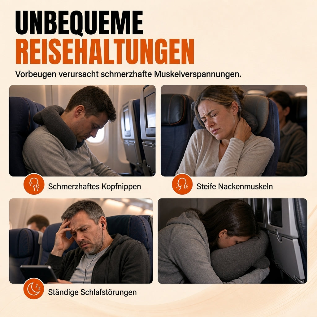 ⏰Set aus integriertem Memory-Foam-Reisekissen und 3D-abdunkelnder Schlafmaske zur Nackenstütze auf Reisen