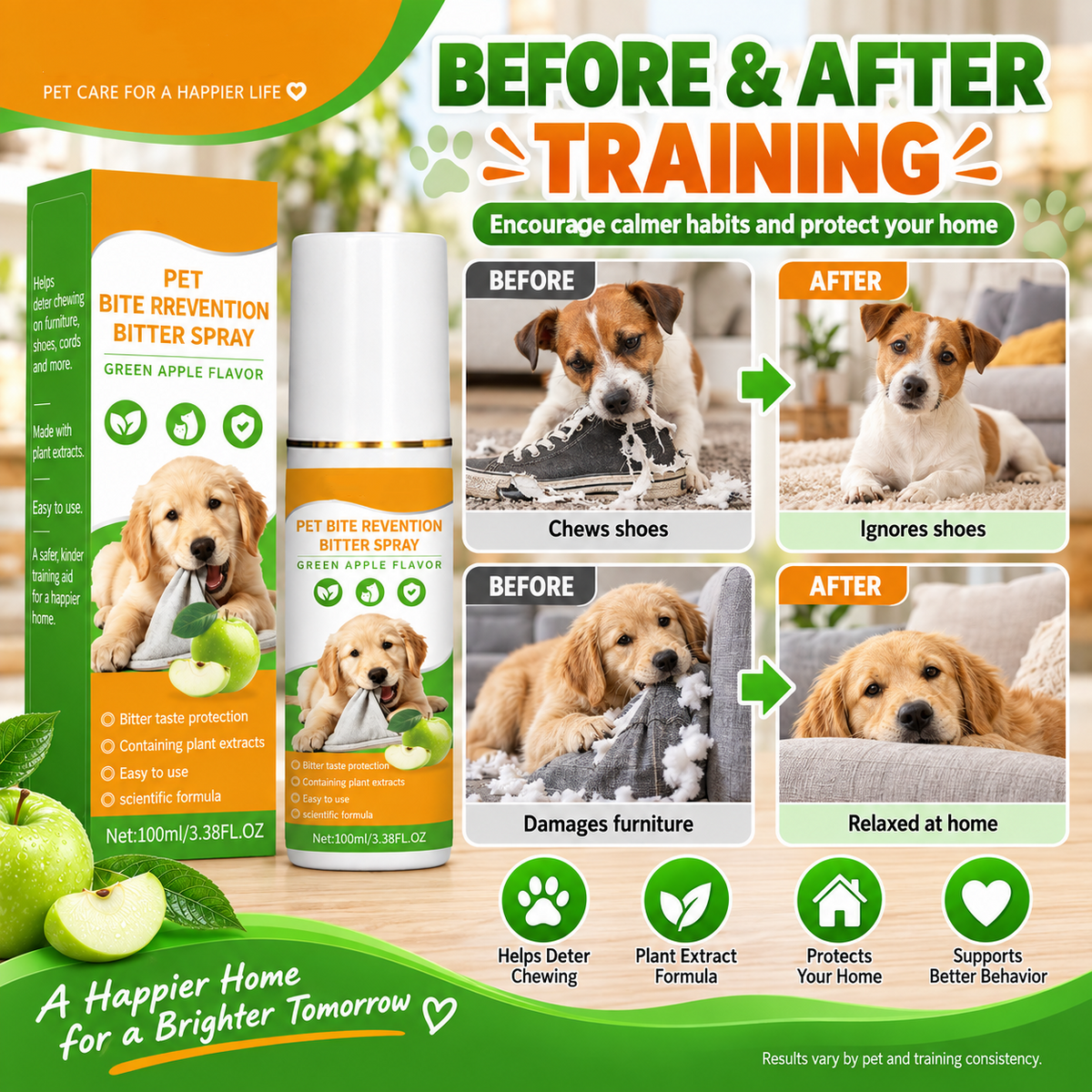 🛋️ Kauen an Möbeln & Kabeln? Schluss damit! – Bitter-Spray für Hunde & Katzen – sprüht bitter, schützt Möbel & Textilien – sanfte Abschreckung ohne Stress 🐾✨