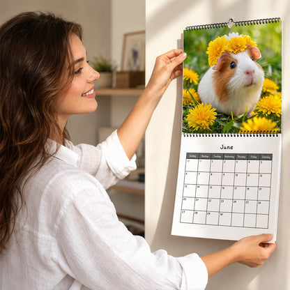 🗓️🔥2027 Lustiger, niedlicher Meerschweinchen-Wandkalender
