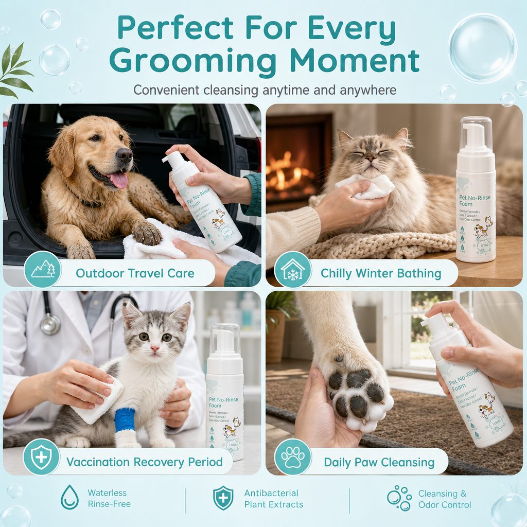 🐾 50% RABATT! 🧼 Trockenschaum ohne Abspülen – Für Katzen & Hunde ✨