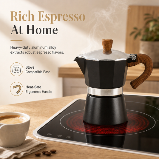 ☕ Klassischer Espressokocher – italienisch, für Zuhause & ideal als Moka-Kanne