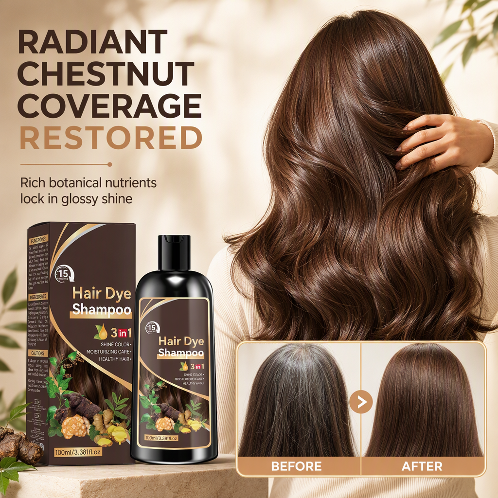 ⚡ Pflanzliches 3-in-1-Haarfärbe-Shampoo – färbt, pflegt & reinigt – sanft & einfach 🌿