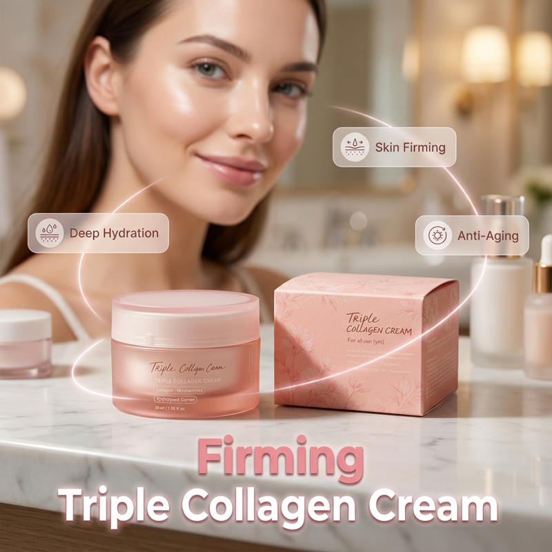 💧 Trockene & schlaffe Haut? – Straffende Feuchtigkeitscreme mit Dreifach-Kollagen – hydratisiert tief, unterstützt die Elastizität & sorgt für ein glatteres Hautbild ✨