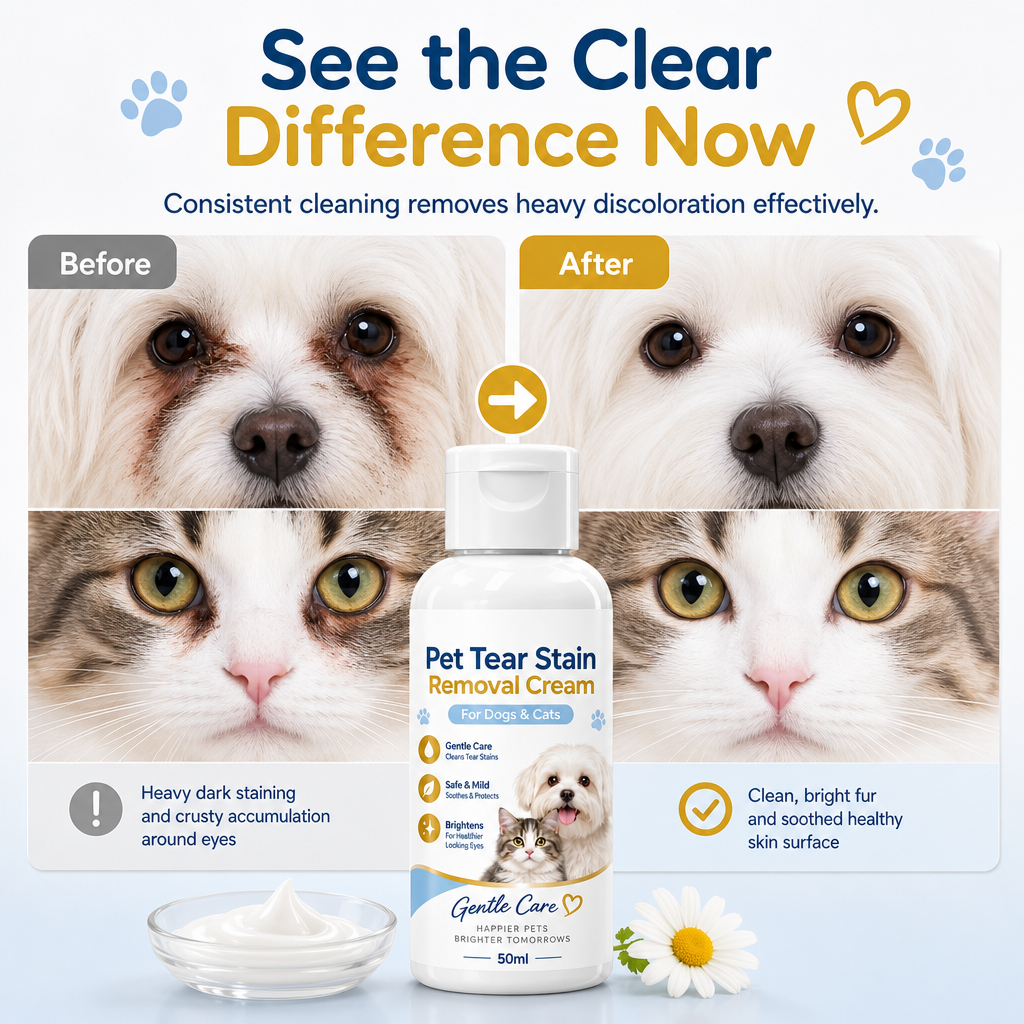 👁️ Tränenflecken beim Liebling? – Sanfte Augenpflege-Creme für Hunde & Katzen – hilft, Verfärbungen sichtbar zu reduzieren & pflegt die empfindliche Augenpartie – einfach auftragen 🐾✨