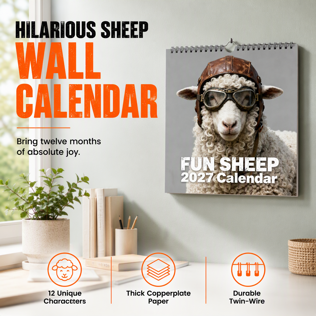 🐑 Ein Jahr voller Schaf-Witze! – Lustiger 12-Monats-Kalender mit Schafen – charmante Motive, die jeden Monat zum Schmunzeln bringen – perfekt als Geschenk 🎁📅