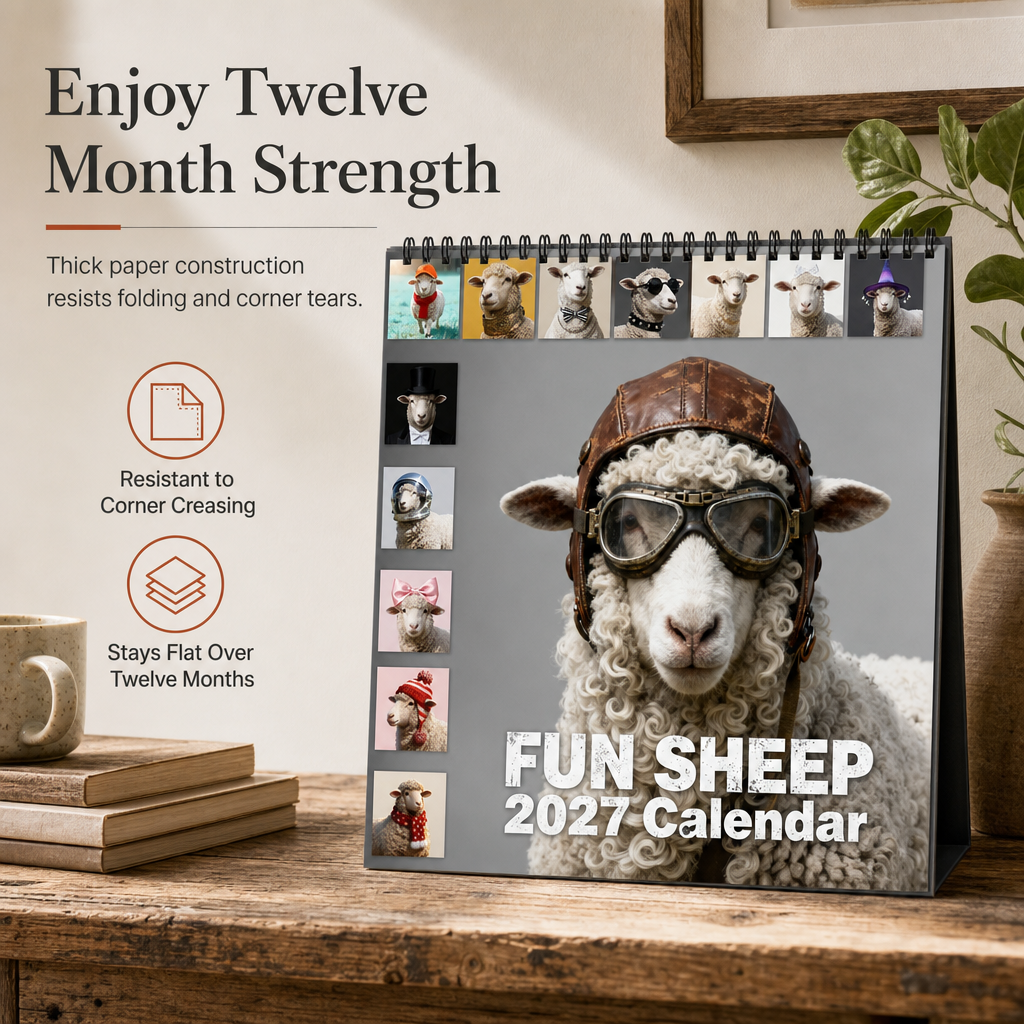 🐑 Ein Jahr voller Schaf-Witze! – Lustiger 12-Monats-Kalender mit Schafen – charmante Motive, die jeden Monat zum Schmunzeln bringen – perfekt als Geschenk 🎁📅