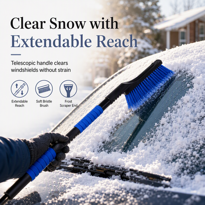 🚗 Schnee & Eis? Kein Problem! – Ausziehbare Auto-Schneeschaufel mit Schneebürste & Eiskratzer – multifunktional, teleskopierbar & immer griffbereit – ideal für den Winter ❄️✨