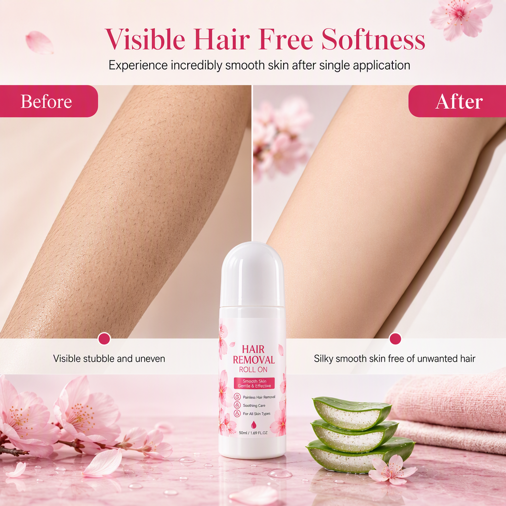 💥 Jetzt 50% sparen! Sanfter Roll-On für die schonende Körperhaarentfernung – sanft zur Haut, einfach auftragen & ideal für empfindliche Haut 🌿