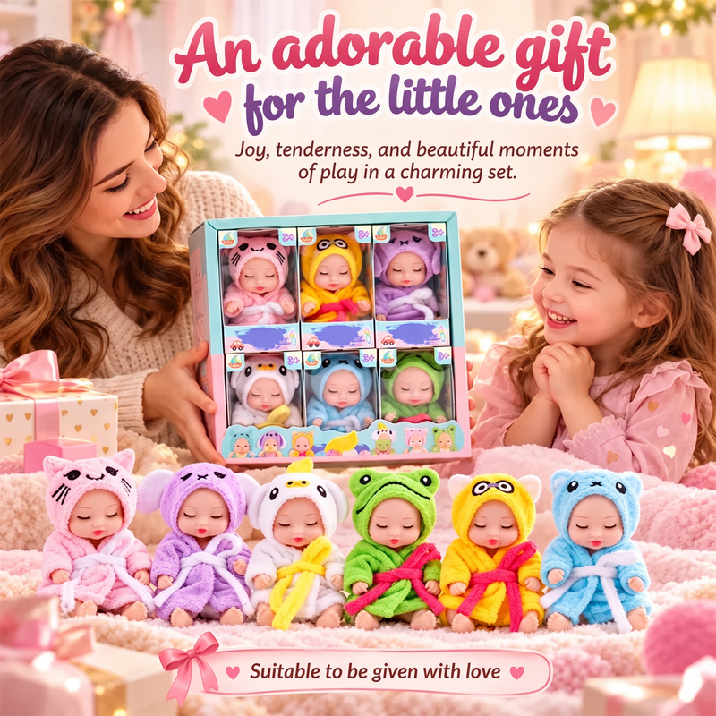 ⏳Zeitlich begrenztes Angebot⏳ Mini-Reborn-Babypuppe mit schlafendem Gesicht – 6 Tiermotive zur Auswahl