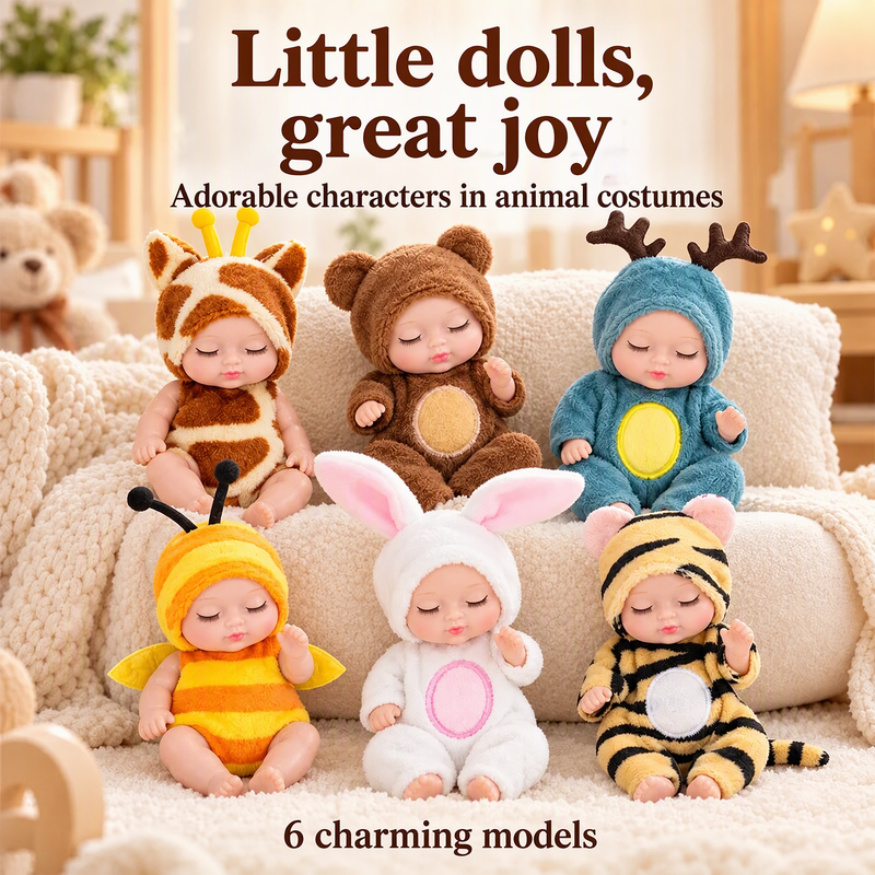 ⏳Zeitlich begrenztes Angebot⏳ Mini-Reborn-Babypuppe mit schlafendem Gesicht – 6 Tiermotive zur Auswahl